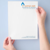 Logo voor waterdruppels met plamberverwarming flyer (Hand)