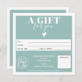 Logo voor winterblauw modern vierkant cadeaubon (Voorkant / Achterkant)