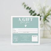 Logo voor winterblauw modern vierkant cadeaubon (Staand voorkant)