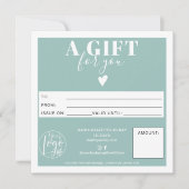 Logo voor winterblauw modern vierkant cadeaubon (Voorkant)