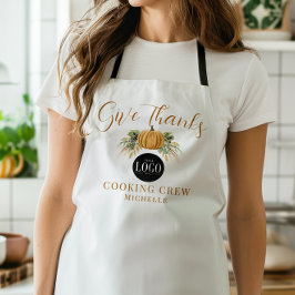 Logo voor zakelijke Thanksgiving Pompoen Geef Dank Schort