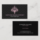 Logo voor zwart en roze kostuumontwerp visitekaartje (Voorkant / Achterkant)