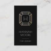 Logo voor zwart-wit en goudgem | Juwelen Visitekaartje (Voorkant)