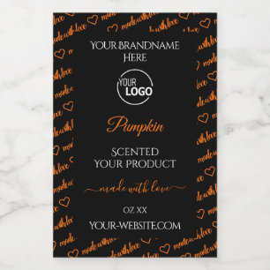 Logo voor zwarte en Oranje Word Cloud Product Labe Voedselcontainer Etiket