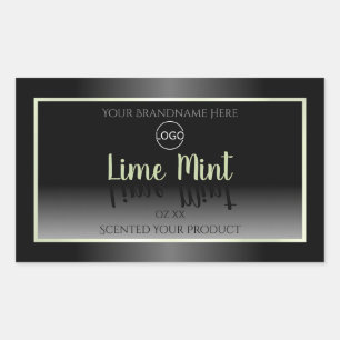 Logo voor zwarte en witte professionele productlab rechthoekige sticker