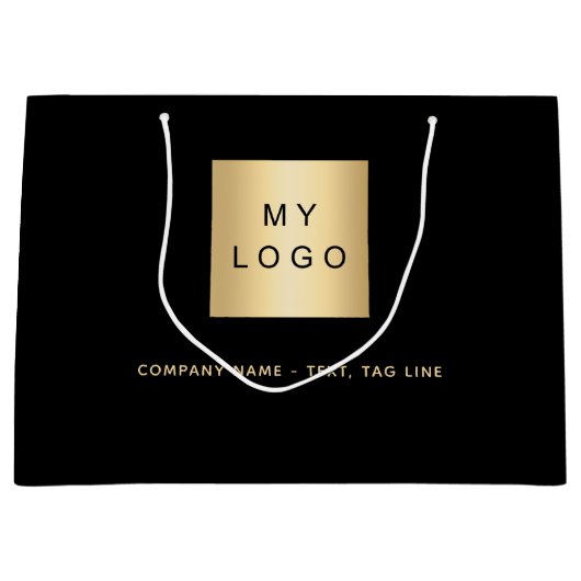 Logo voor zwarte goudhandel groot cadeauzakje (Voorkant)