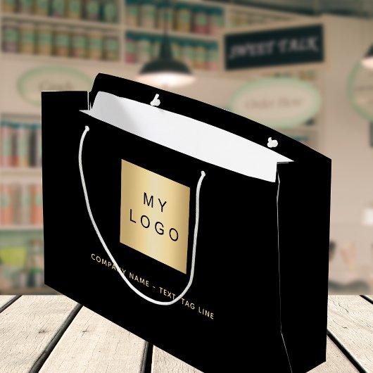 Logo voor zwarte goudhandel groot cadeauzakje