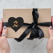 Logo voor zwarte goudhandel hart sticker