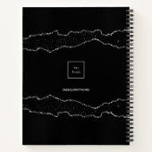 Logo voor zwarte zilverrog notitieboek (Achterkant)