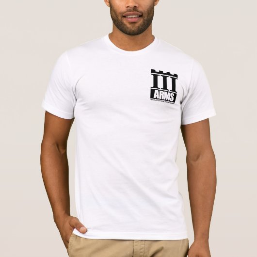 Logo vooraan, tekst achteraan - III Wapenshirt T-shirt (Voorkant)