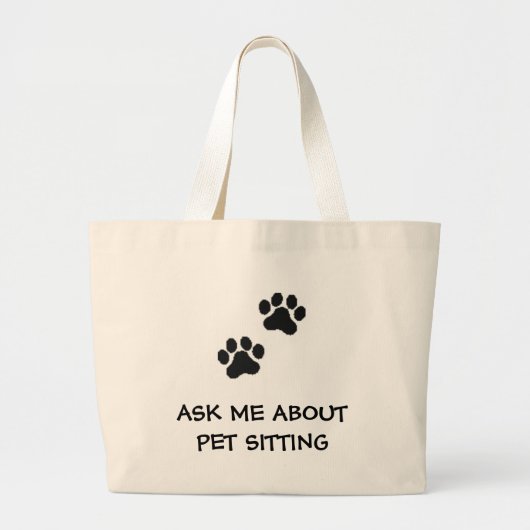 Logo, vraag me om PET-SITTING Grote Tote Bag (Voorkant)