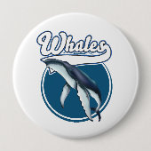 Logo walvis cartoon ronde button 4,0 cm (Voorkant)