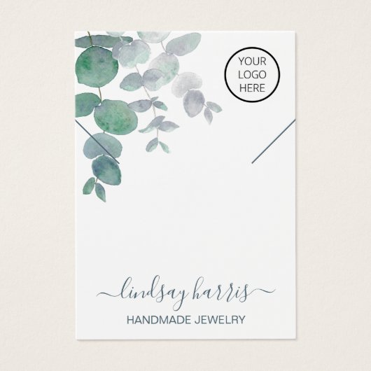Logo Waterverf Eucalyptus Ketting Display Kaart (Voorkant)