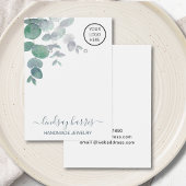 Logo Waterverf Eucalyptus Oorbellen Display Kaart