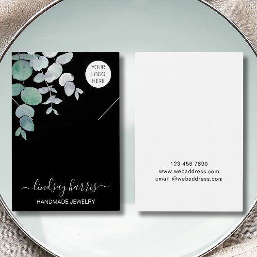 Logo Waterverf Ketting Black Display Kaart