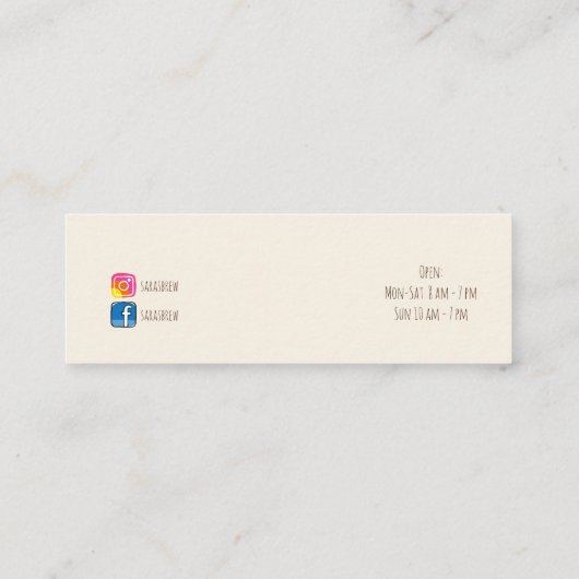 logo waterverf koffie mok en bloementeelt contactkaartje (Achterkant)