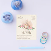 logo waterverf koffie mok en bloementeelt flyer (Enkel)