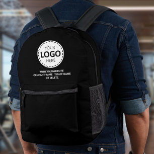 Logo & Web-URL / Tekstopname Promotionele Zwarte Bedrukte Rugzak