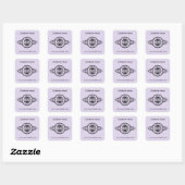 Logo & Website Aangepaste vierkante Lavendel Sticker (Vel)