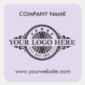 Logo & Website Aangepaste vierkante Lavendel Sticker (Voorkant)