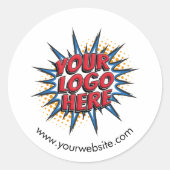 Logo & Website Aangepaste Witte Ronde Stickers Bla (Voorkant)