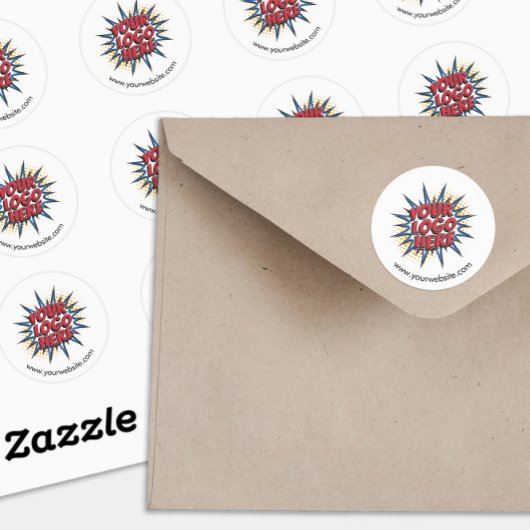 Logo & Website Aangepaste Witte Ronde Stickers Bla