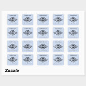 Logo & Website Custom Square Baby Blauw Vierkante Sticker (Vel)