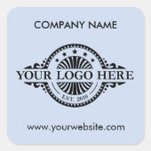 Logo & Website Custom Square Baby Blauw Vierkante Sticker (Voorkant)
