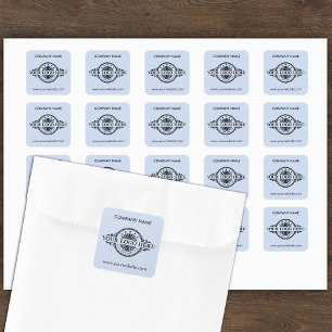 Logo & Website Custom Square Baby Blauw Vierkante Sticker