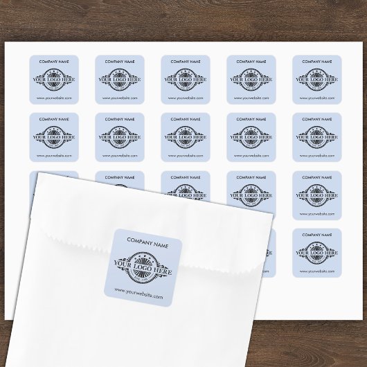 Logo & Website Custom Square Baby Blauw Vierkante Sticker