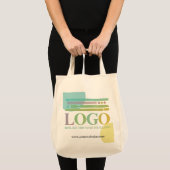 Logo Website Gele Turquoise Cirkels Tote Bag (Voorkant (product))
