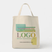 Logo Website Gele Turquoise Cirkels Tote Bag (Achterkant)