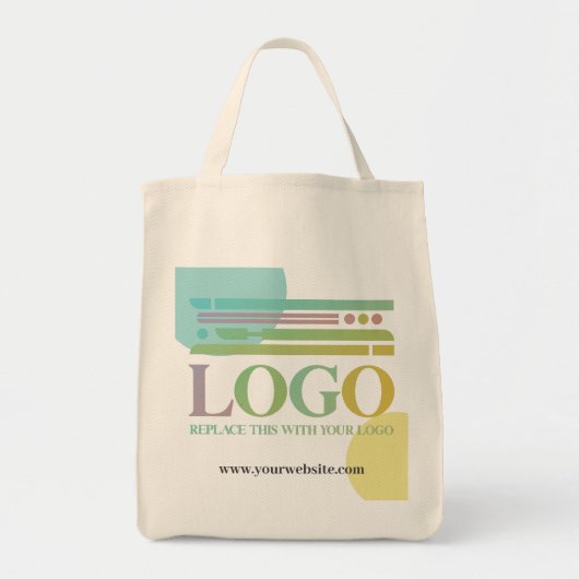Logo Website Gele Turquoise Cirkels Tote Bag (Voorkant)