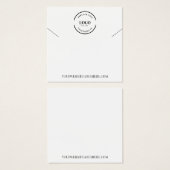  logo website Sieraden Ketting Houder Vierkante Visitekaartjes (Voorkant /achterkant)