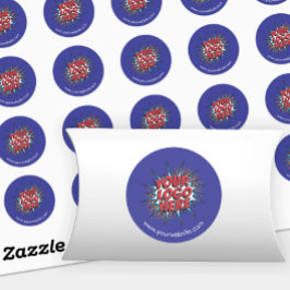 Logo & Website Upload Blauw Ronde Stickers Blad