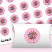 Logo & Website Upload Roze Ronde Stickers Blad