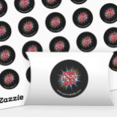 Logo & Website Upload Zwart Ronde Stickers Blad