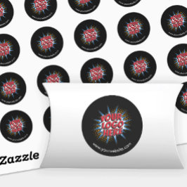 Logo & Website Upload Zwart Ronde Stickers Blad