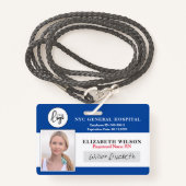 Logo werknemer Foto-ID Badge (Voorkant met draagriem)