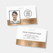 Logo werknemer Foto ID Gold Badge (Voor- en achterkant)