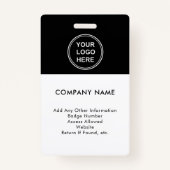 Logo werknemer foto-ID zwart Badge (Achterkant)