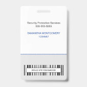 Logo werknemer Fotonaambalk Code Blauw grijs ID Badge (Back)