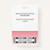 Logo werknemer Fotonaambalk Code gradiënt Rood ID Badge (Achterkant)