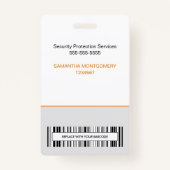 Logo werknemer Fotonaambalk Code Oranje grijs ID Badge (Achterkant)