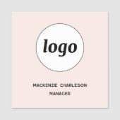 Logo Werknemer Personeel Blush Roze Magnetisch of Naamplaatje (Voorkant)