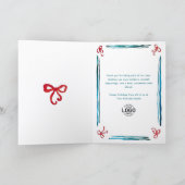 Logo Whimsical Charming Christmas Tree Business Feestdagen Kaart (Binnen)