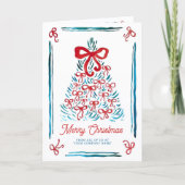 Logo Whimsical Charming Christmas Tree Business Feestdagen Kaart (Voorkant)