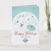 Logo Whimsical Fun Winter Joy Hand Drawn Business Feestdagen Kaart (Voorkant)