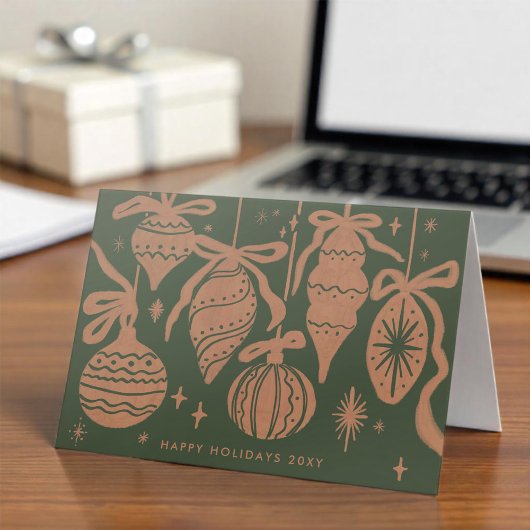 Logo Whimsical Retro Decorations Corporate Feestdagen Kaart