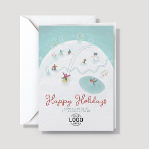 Logo Whimsisch Pret Wintervreugde Handgetekend Zak Feestdagen Kaart